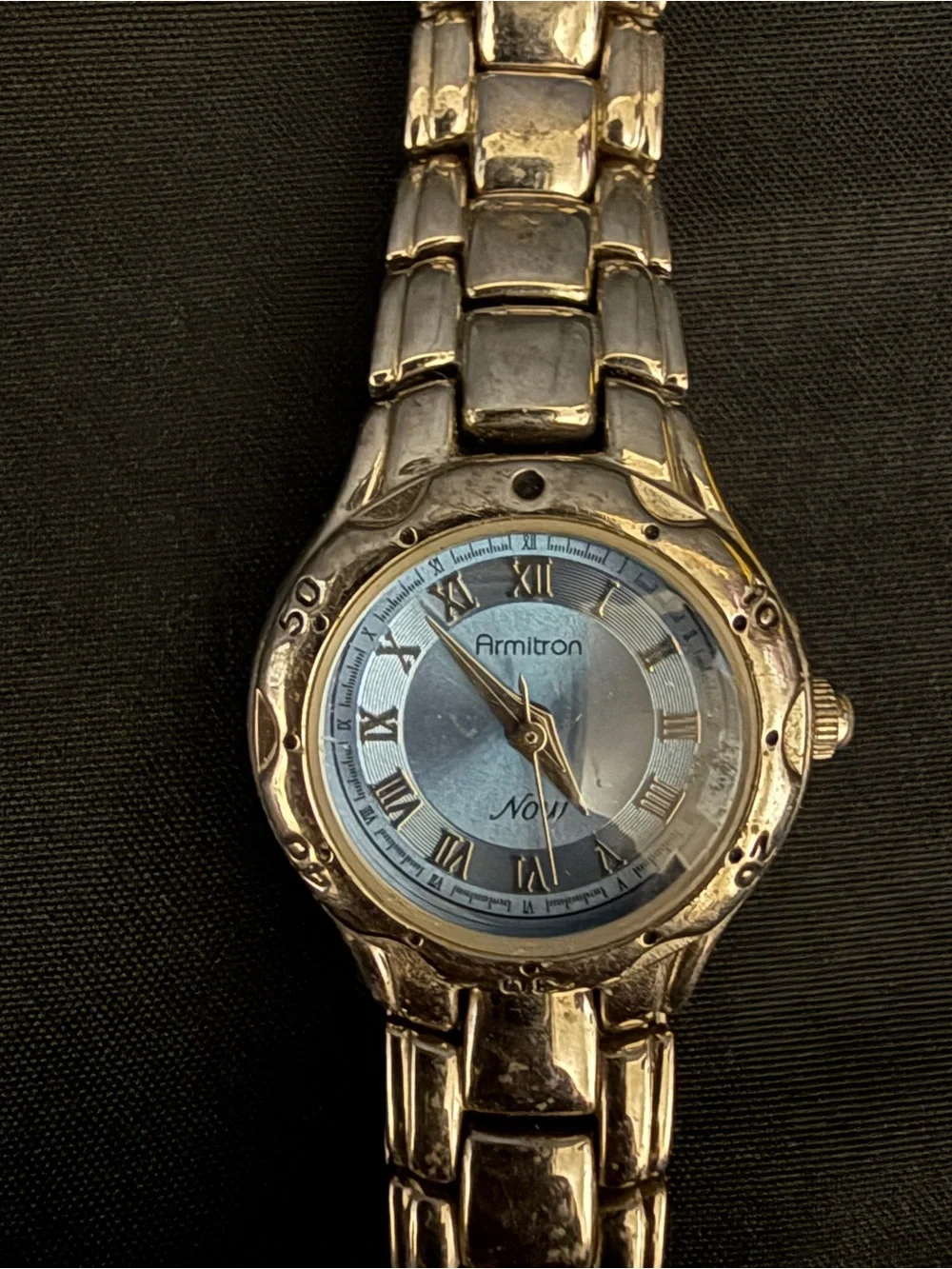 Armitron Women's Silver-Tone Bracelet Watch with Blue Dial